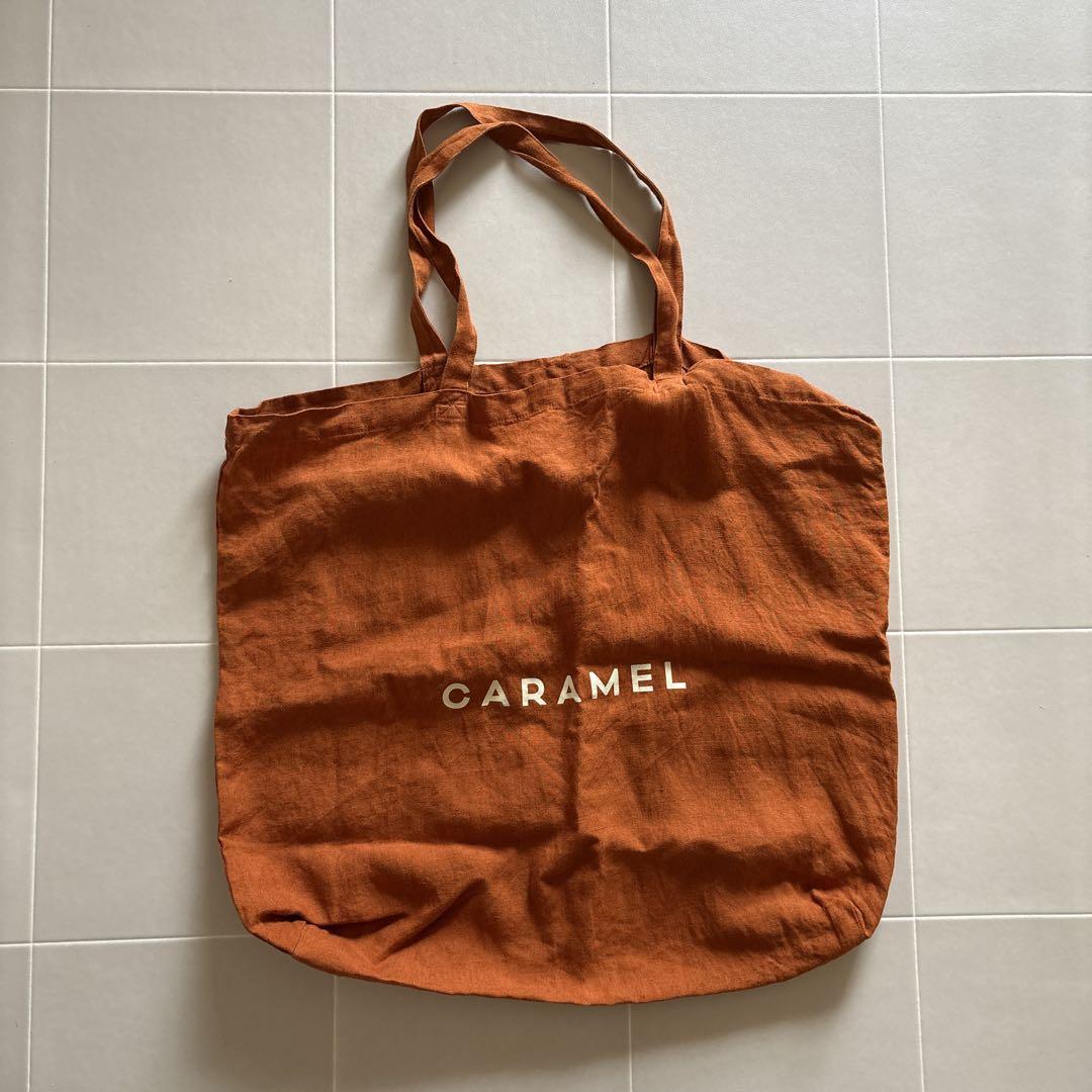 Caramel LINEN BAG BURNT ORANGE トートバッグ