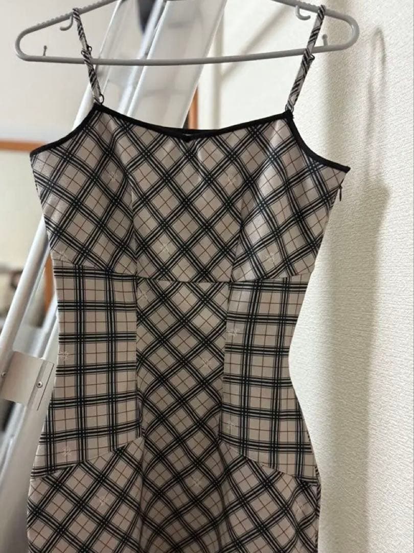 ミシェルマカロン オリジナルチェック柄アンサンブルミニワンピースXS SS michellMacaron DECORATOM_COM_BR