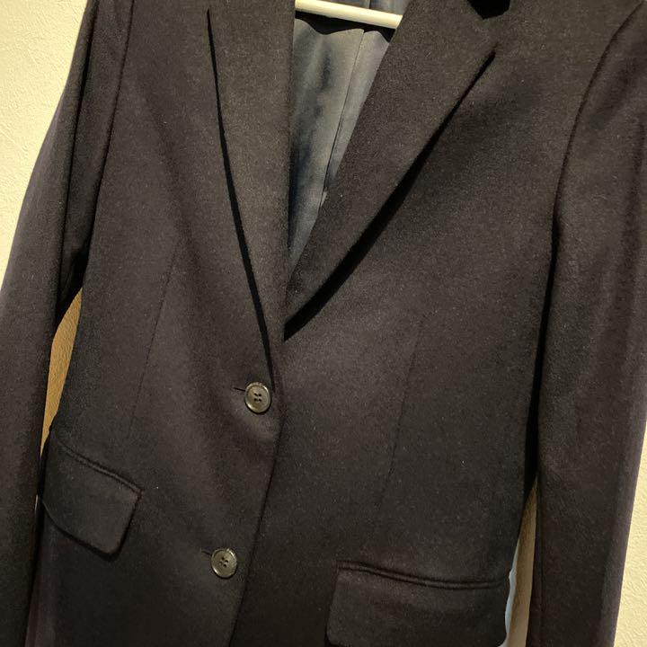 UNIQLO ネイビー試着のみ 5oNJh-m83255680467 カシミア混チェスターコートS 爆買い国産