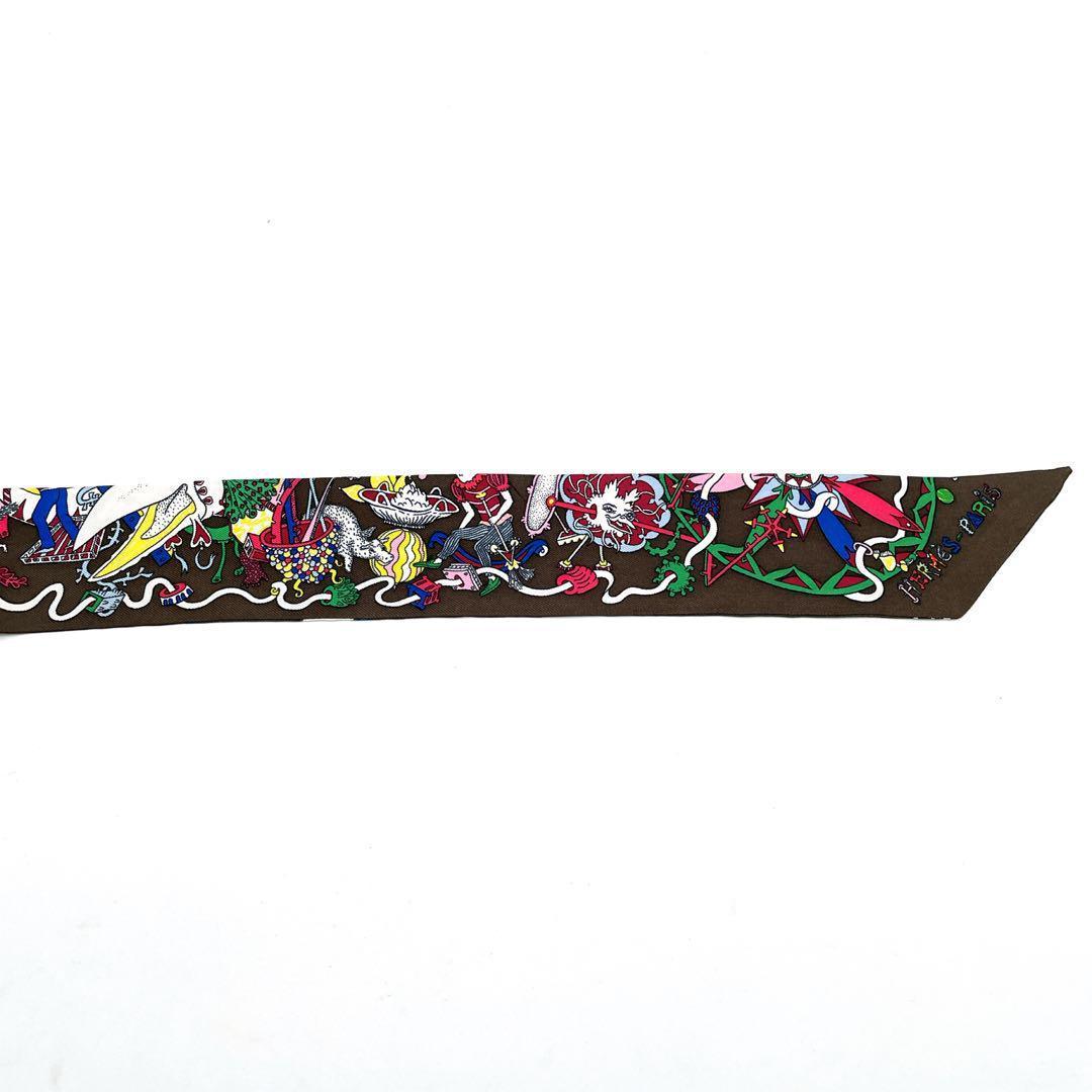 ✨️美品✨️ エルメス ツイリー ラ フォル パラード ブラウン twilly