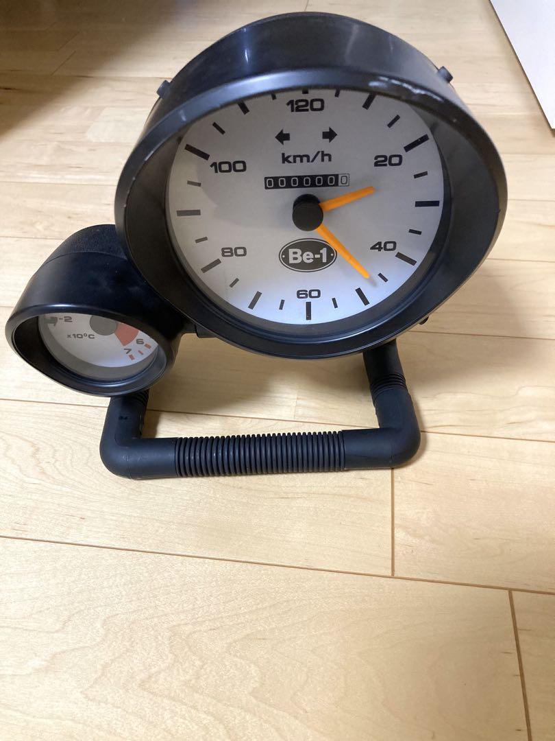 日産　Be-1 スピードメーター型時計　温度計　非売品