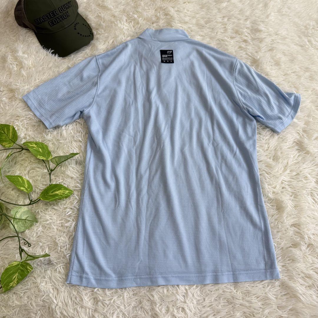 マスターバニー】美品 モックネック スカイブルー ロゴ 6サイズ