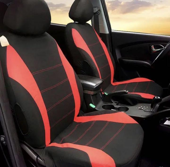 HOT限定SALE 汎用 カーシートカバー 車シートカバー 汚れ防止 レッド tj52J-m83259189819 軽自動車 普通車 全席 人気安い