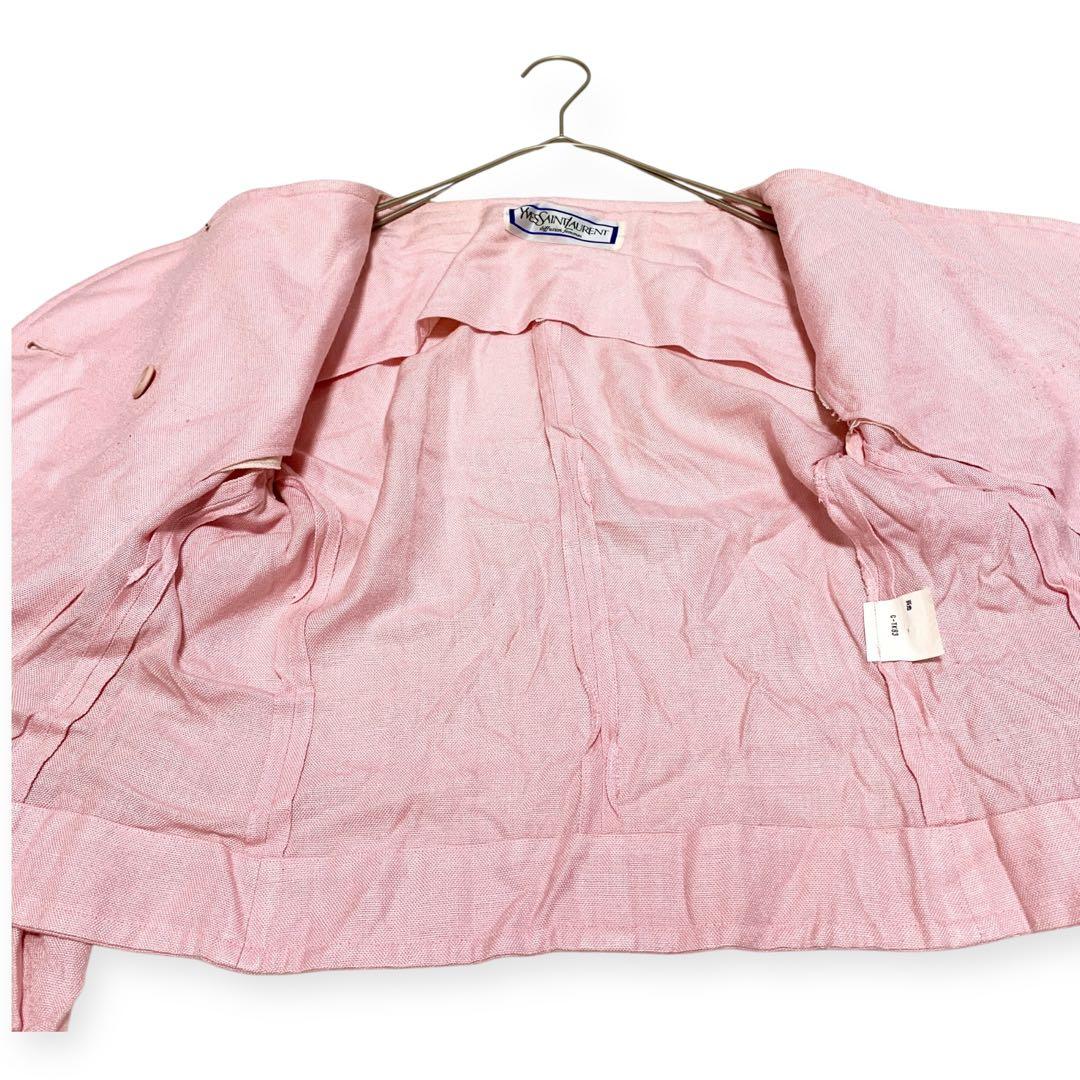 良品✨イブサンローラン 金ボタン 長袖 ジャケット ピンク ヴィンテージ