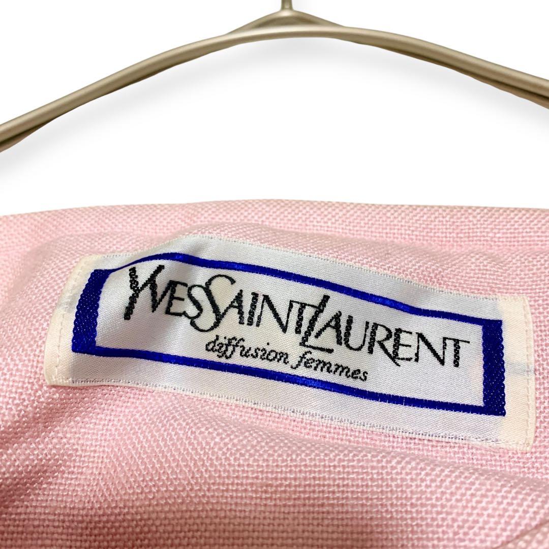 良品✨イブサンローラン 金ボタン 長袖 ジャケット ピンク ヴィンテージ