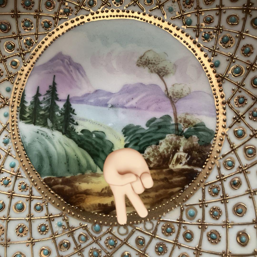 オールドノリタケ　風景画装飾の陶磁器皿