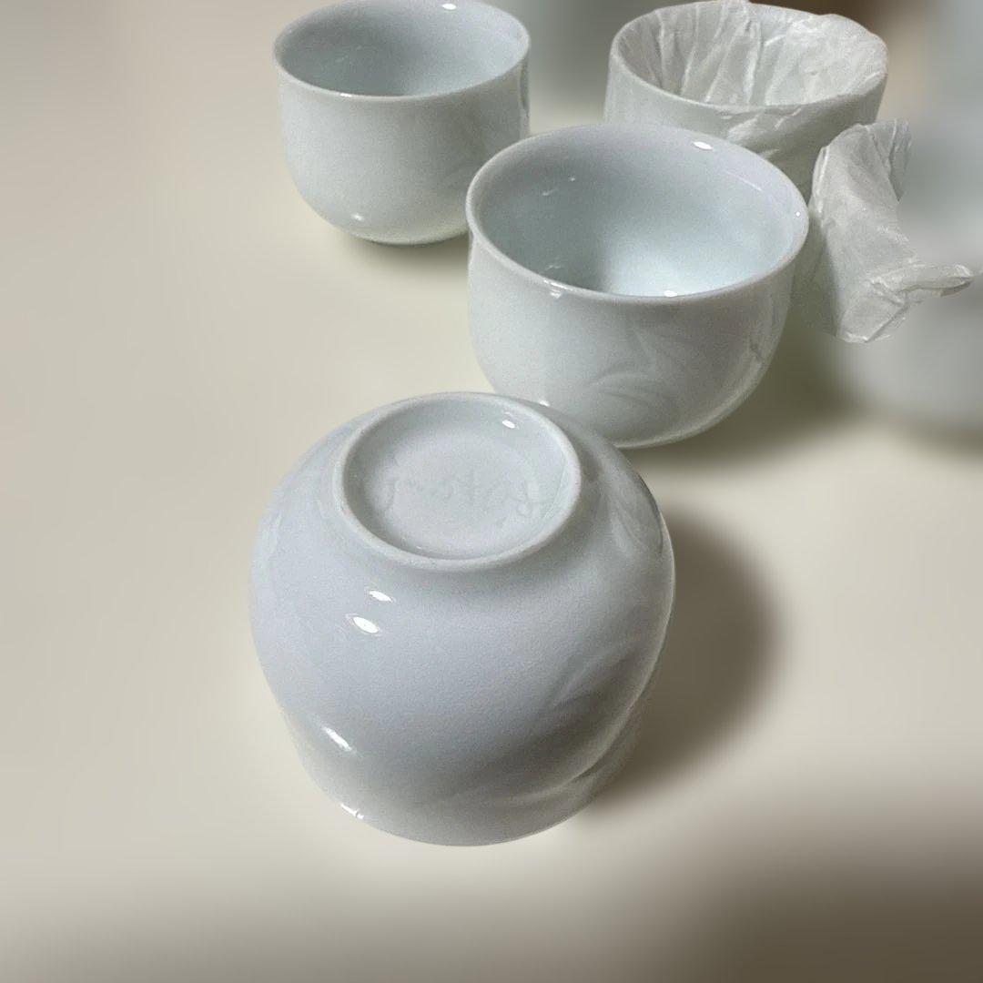 奥川忠右衛門 伊万里『白磁酒器』 徳利・お猪口 7点セット 共箱
