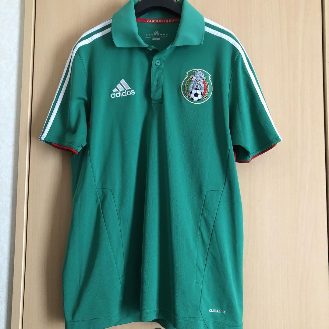 アディダスメキシコ代表ポロシャツ 刺繍ワッペンLサイズ