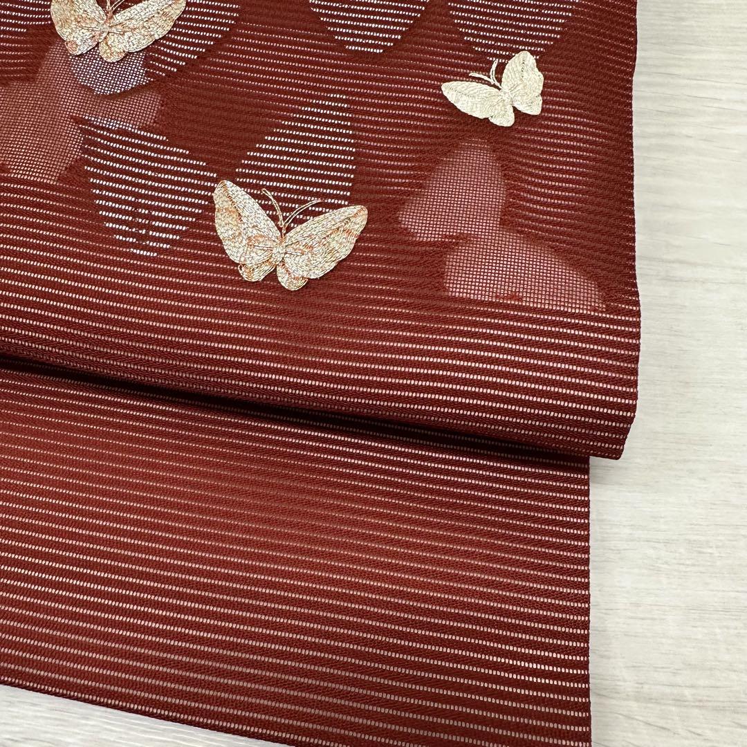 夏帯 名古屋帯 絽 銀駒刺繍 上品 九寸 正絹 着物 RO-4063 - メルカリ