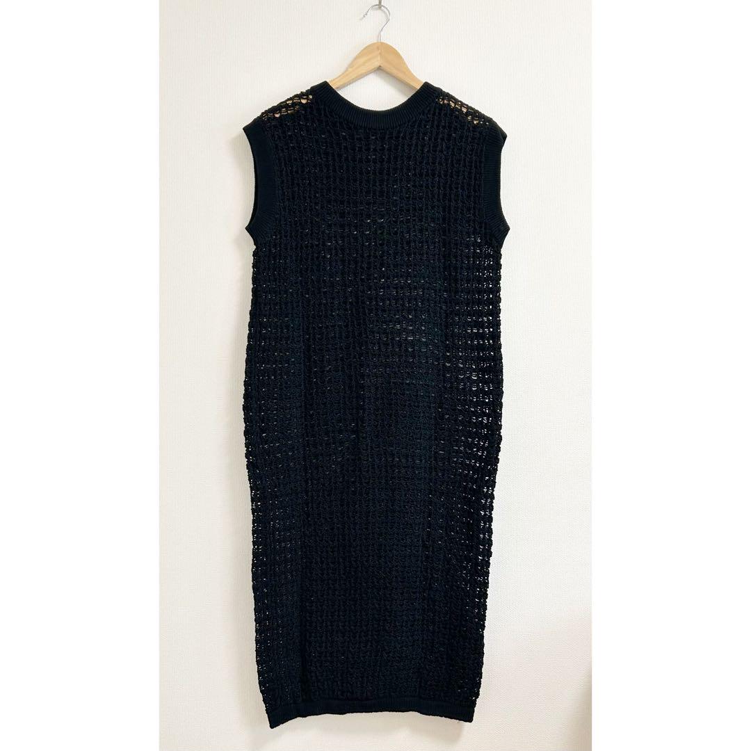 m147_NOBLE 美品✨22SS コットンリリヤーンメッシュニットワンピース