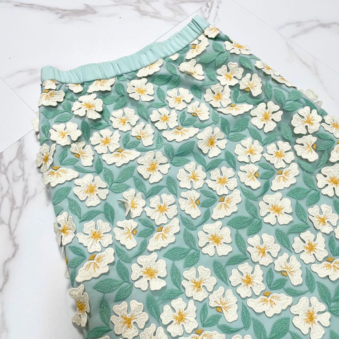 大人気 完売品✨23SS グレースコンチネンタル フラワー3Dフレアスカート38