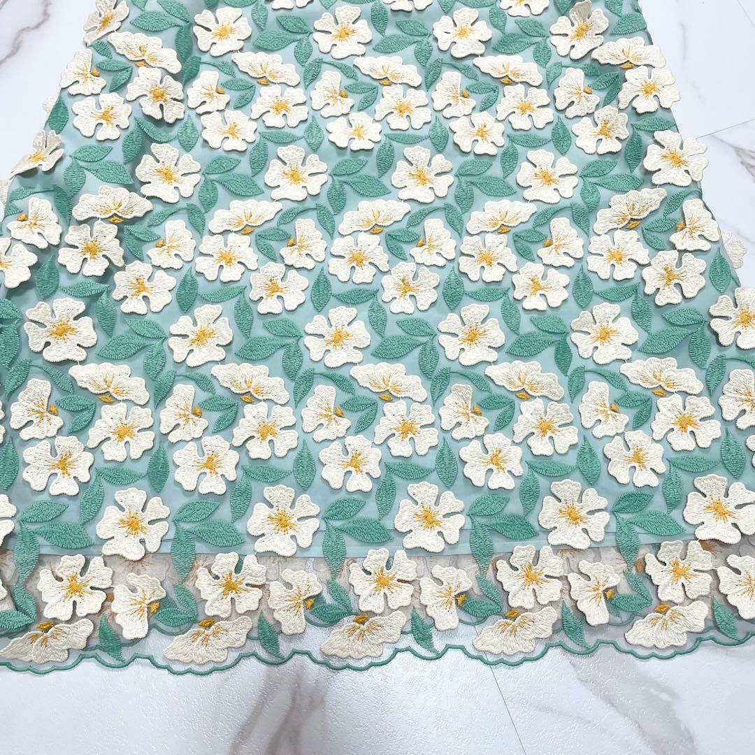 大人気 完売品✨23SS グレースコンチネンタル フラワー3Dフレアスカート38