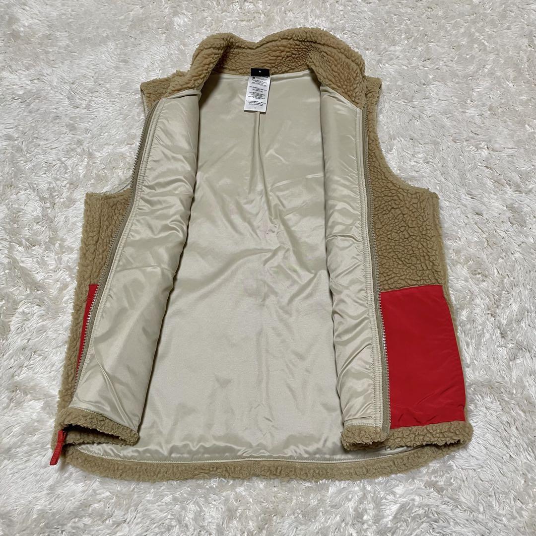 美品patagonia パタゴニア　フリースベスト ベージュ　レッド　ボアベスト
