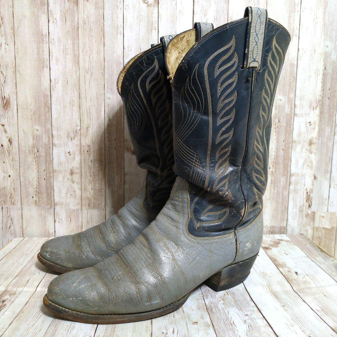 Tony Lama 黒タグ 70s ウエスタンブーツ グレー28.5cm Tony Lama