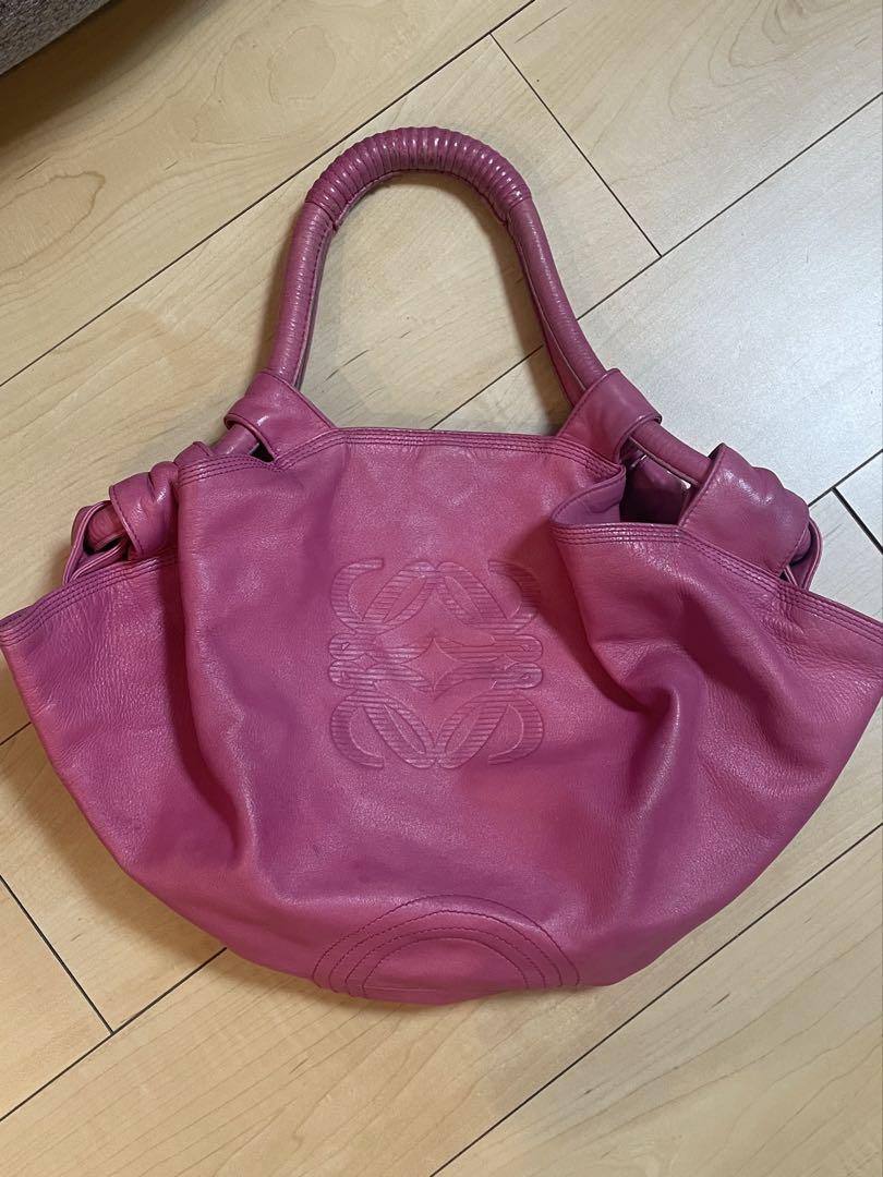 ロエベ LOEWE ナッパアイレ ピンク バッグ アナグラム型押し