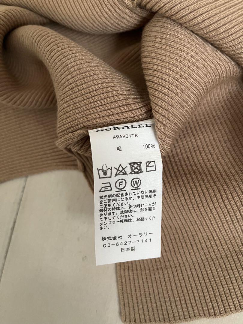 AURALEE ブラウン リブニット 長袖