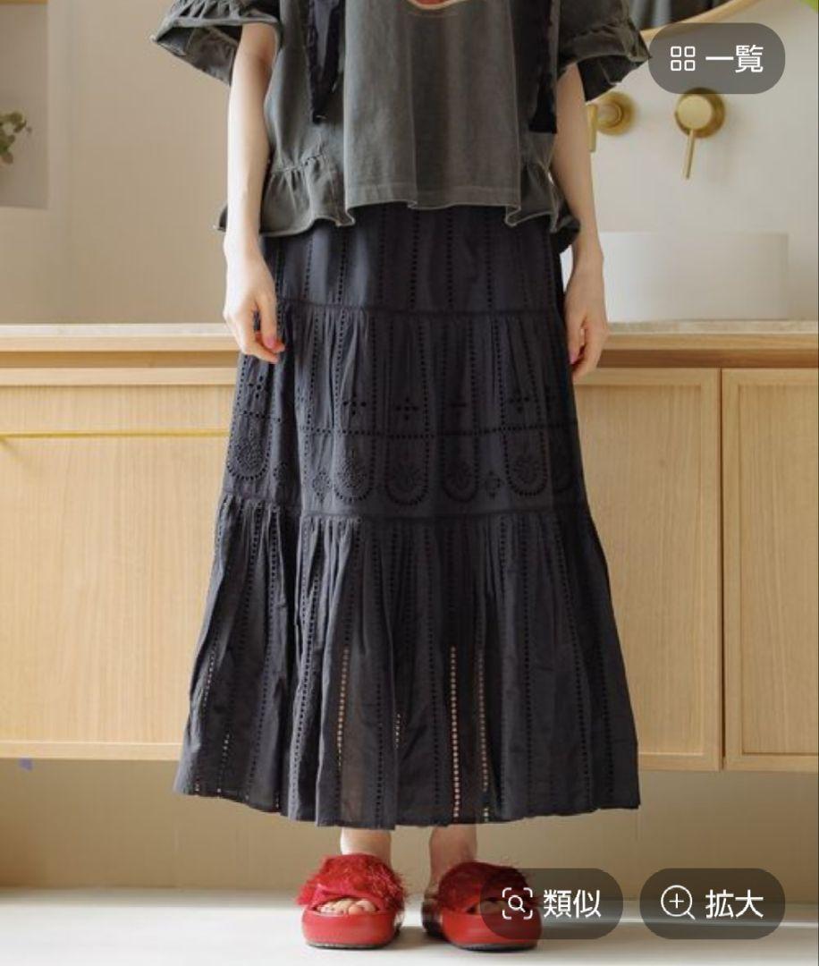 ★新品未使用★【niko and…】カットワークレースロングスカート
