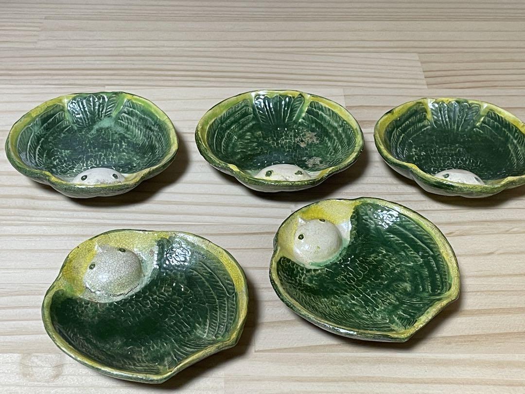 【和食器】源内焼風　ふくら雀　豆皿　5枚　小皿