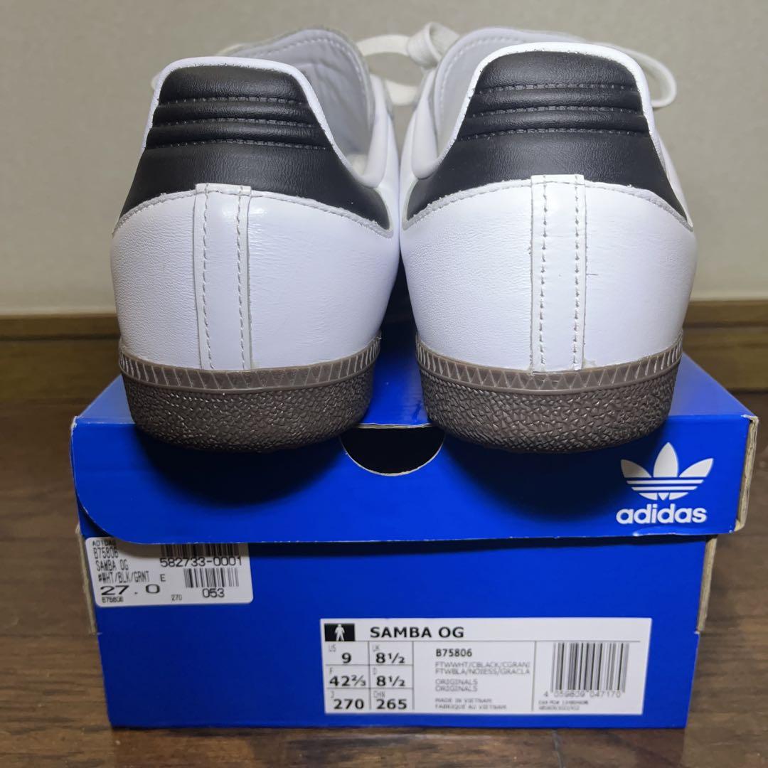 adidas Samba OG ホワイト/ブラック 270