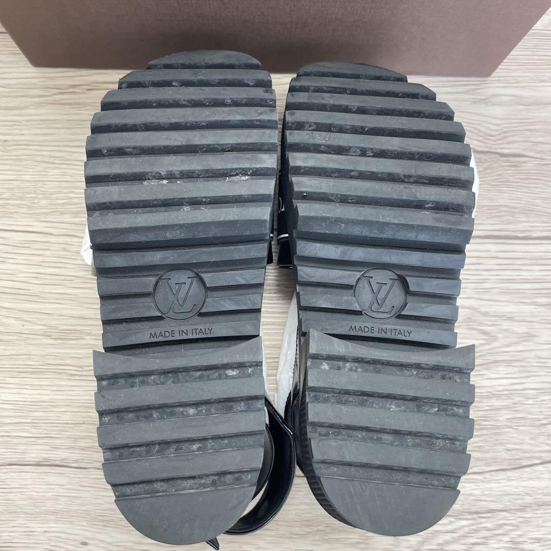 【希少】Louis Vuitton 黒 厚底サンダル ストラップ22cm