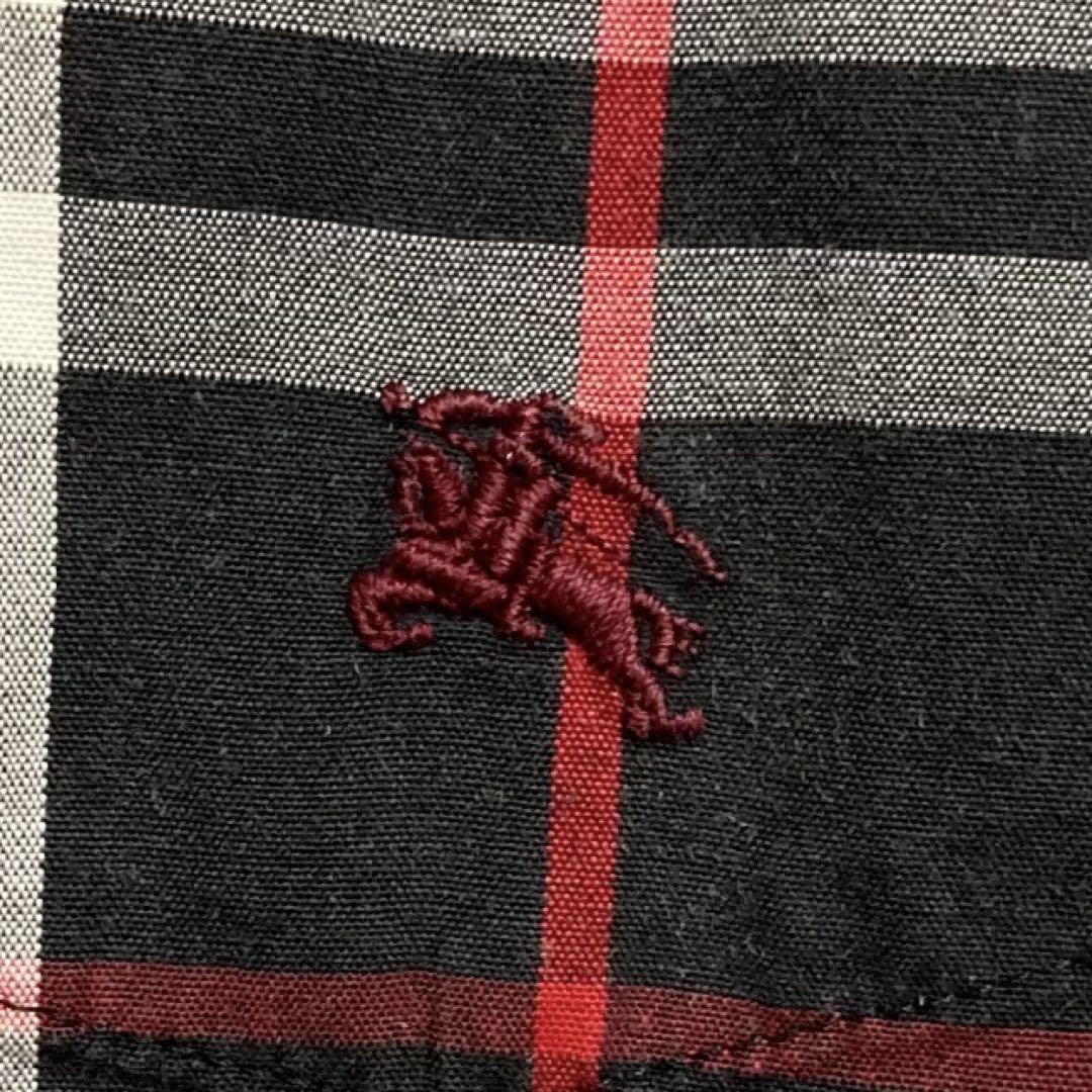 バーバリーブラックレーベル 銀ボタン ノバチェック L 刺繍 ホースロゴ バーバリーブラックレーベル 銀ボタン ノバチェック L 刺繍