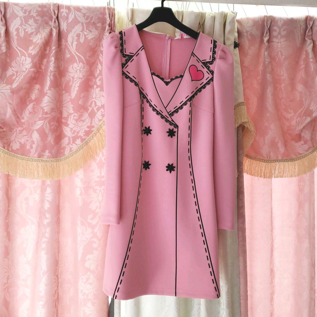 春トリックアートワンピース、ピンク