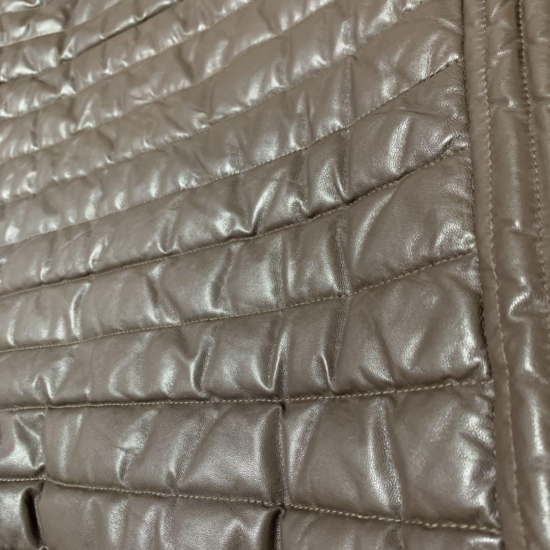 【極希少】MONCLER モンクレール オールレザー ライダースダウンジャケット 画像5