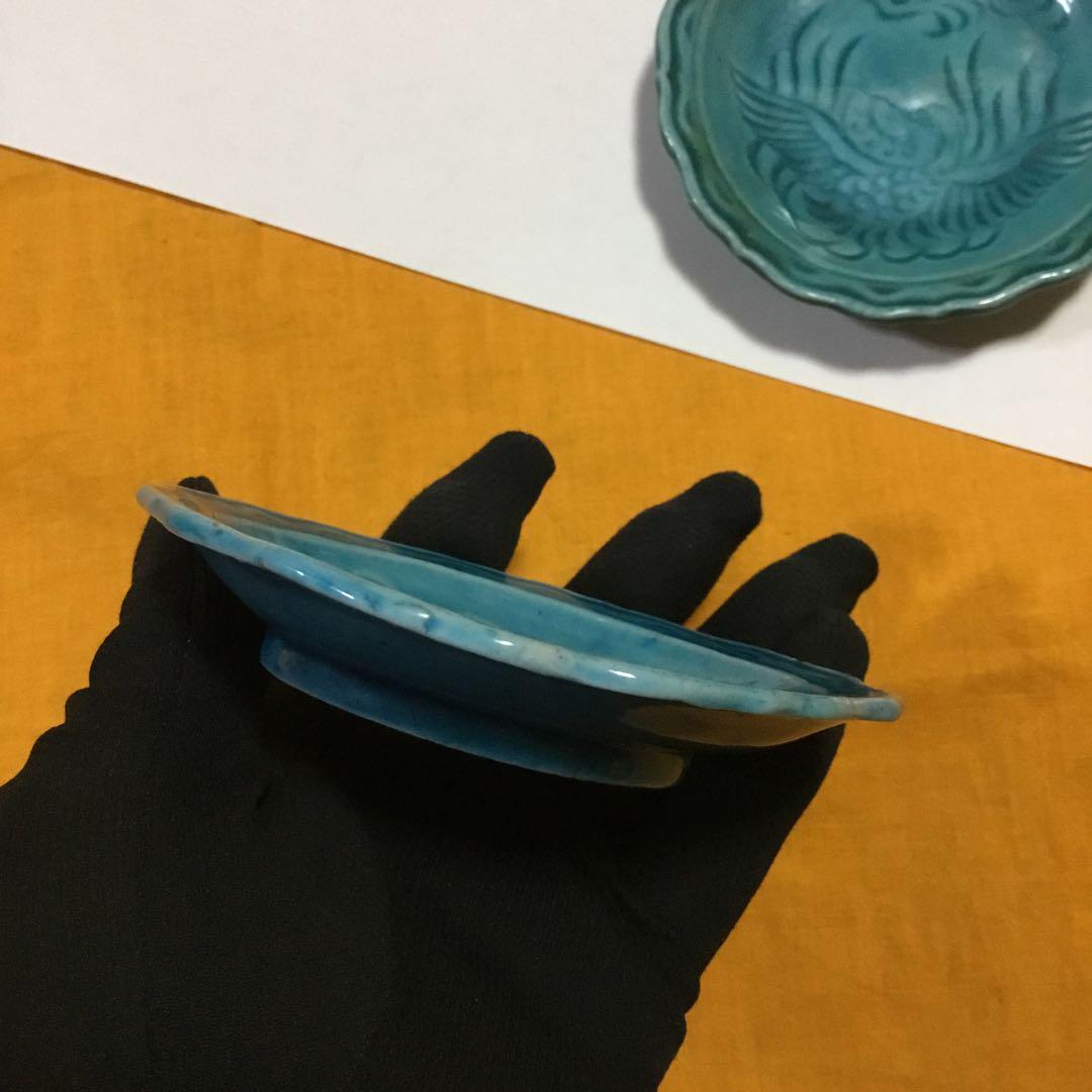青色 魚模様 陶器皿 2枚セット - メルカリ