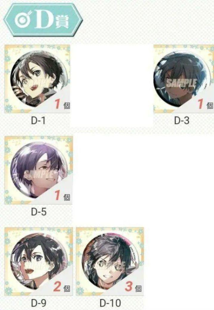 SAO くじ引き堂 D賞 キリト 缶バッジ