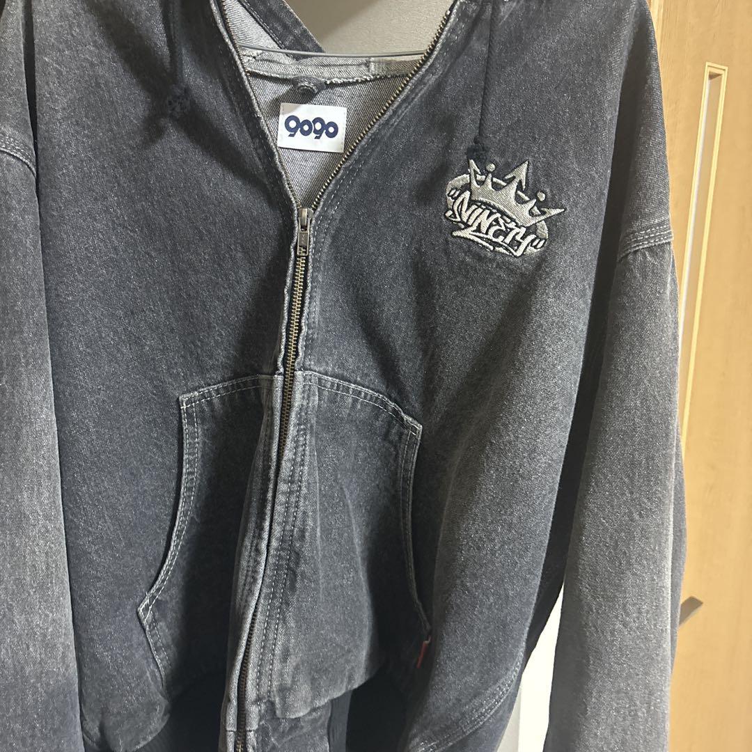 トップス 9090 King Logo Vintage Denim Hoodie