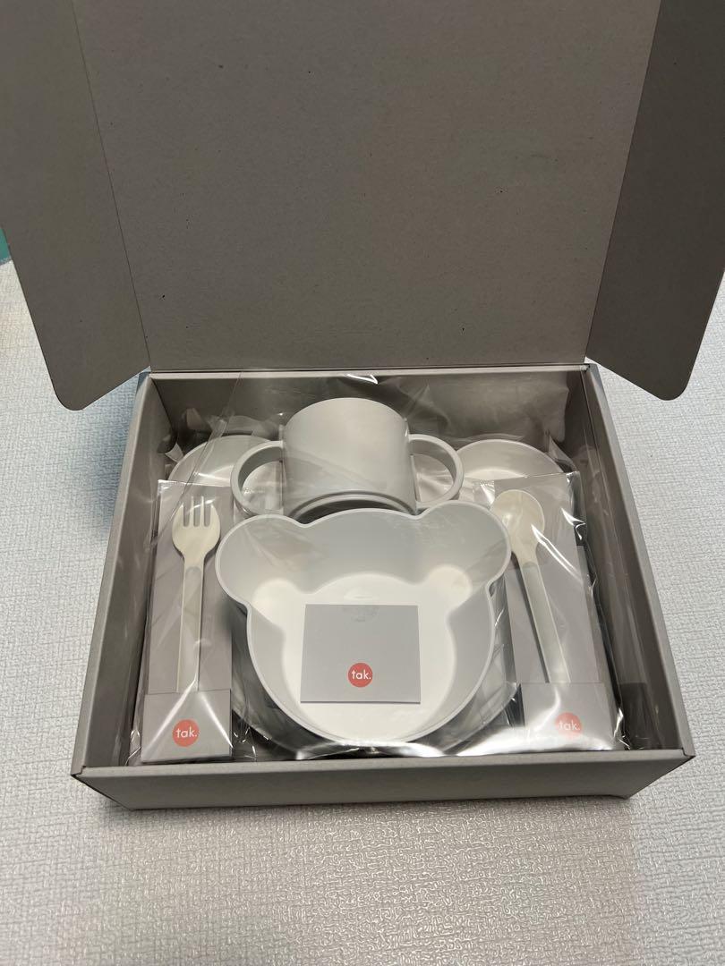 tak. KIDS DISH ギフトボックス ベア カトラリー グレー