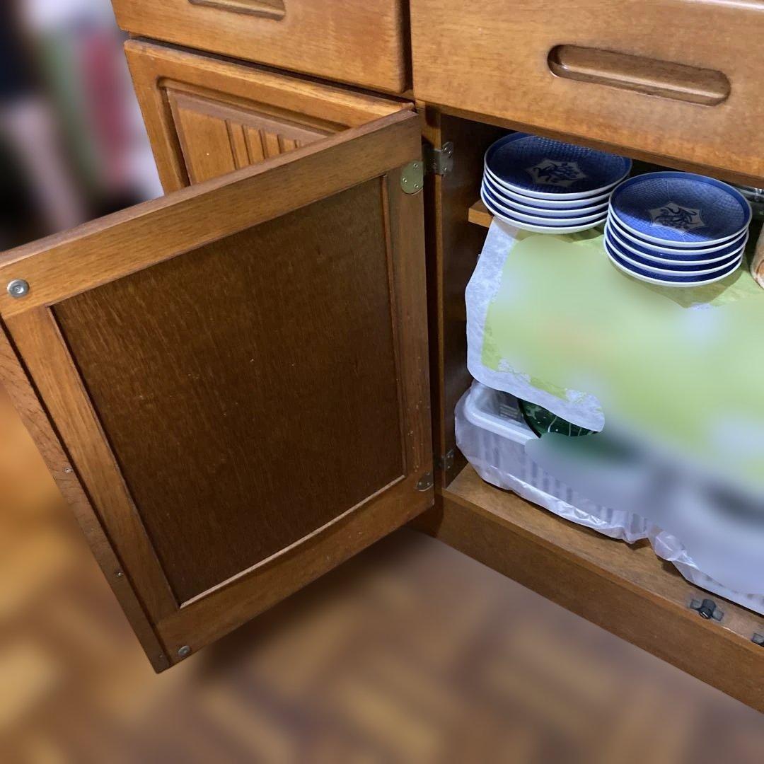 ばっぽ様専用］食器棚 ガラス扉付き 昭和レトロ アンティーク