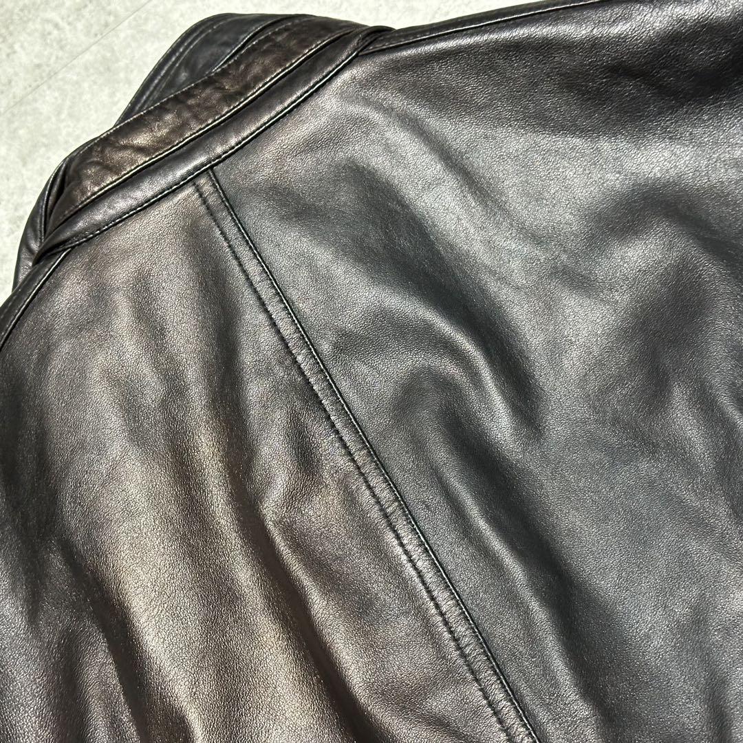 美品 BURBERRY BLACK LABEL 羊革 シングルライダース