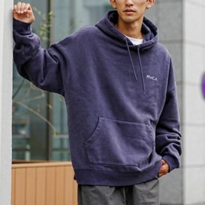 [新品] RVCA ルーカ パーカー バックプリント ロゴ刺繍 Mサイズ