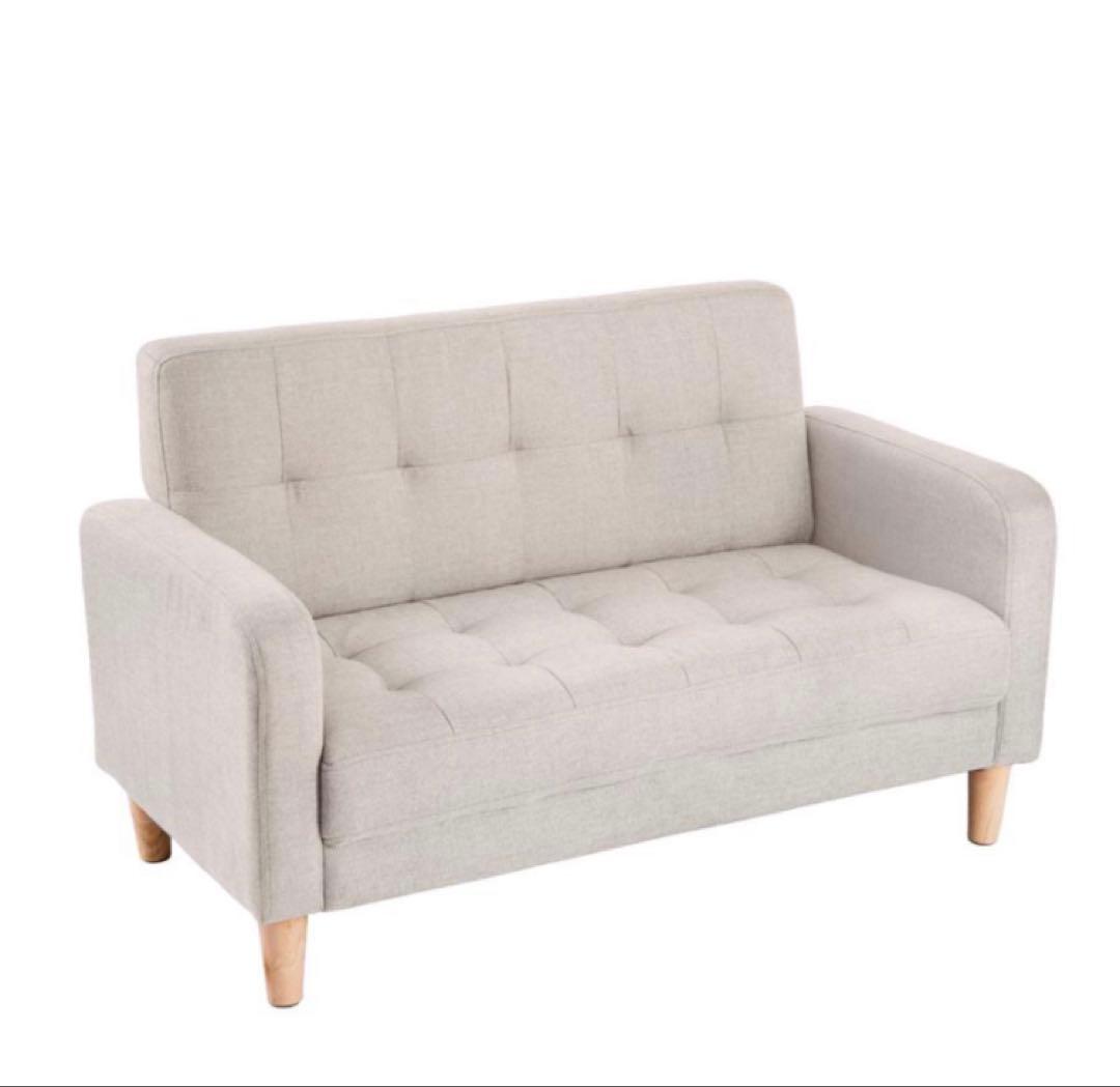 新品　ソファ　ソファー　2人掛けソファ　ホワイトベージュ　ホワイト