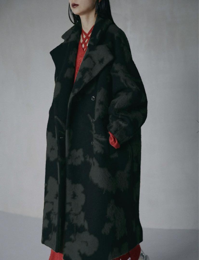 AMERI  UND SHADOW FLOWER WOOL COAT Sサイズ