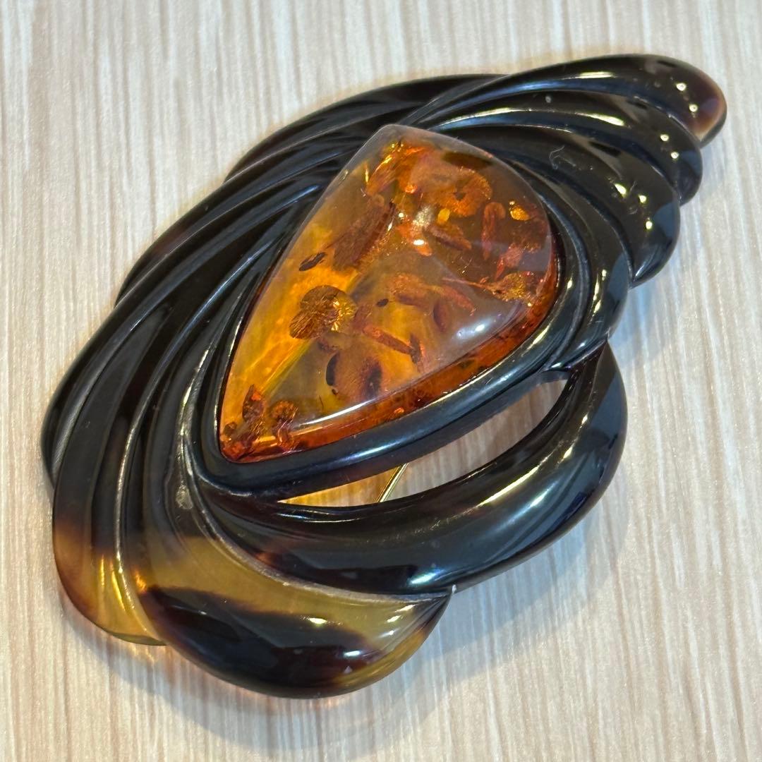 【アンティーク】鼈甲×琥珀 ペンダント 【アンティーク】鼈甲×琥珀 ペンダント