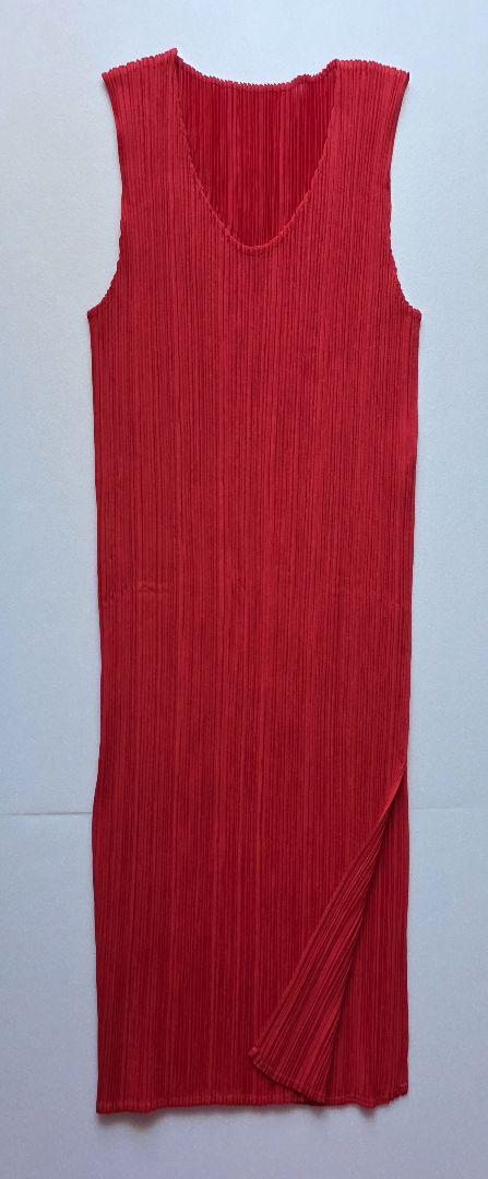 赤プリーツプリーズ チュニック プリーツプリーズ ISSEY MIYAKE チュニック Size4 赤 - メルカリ