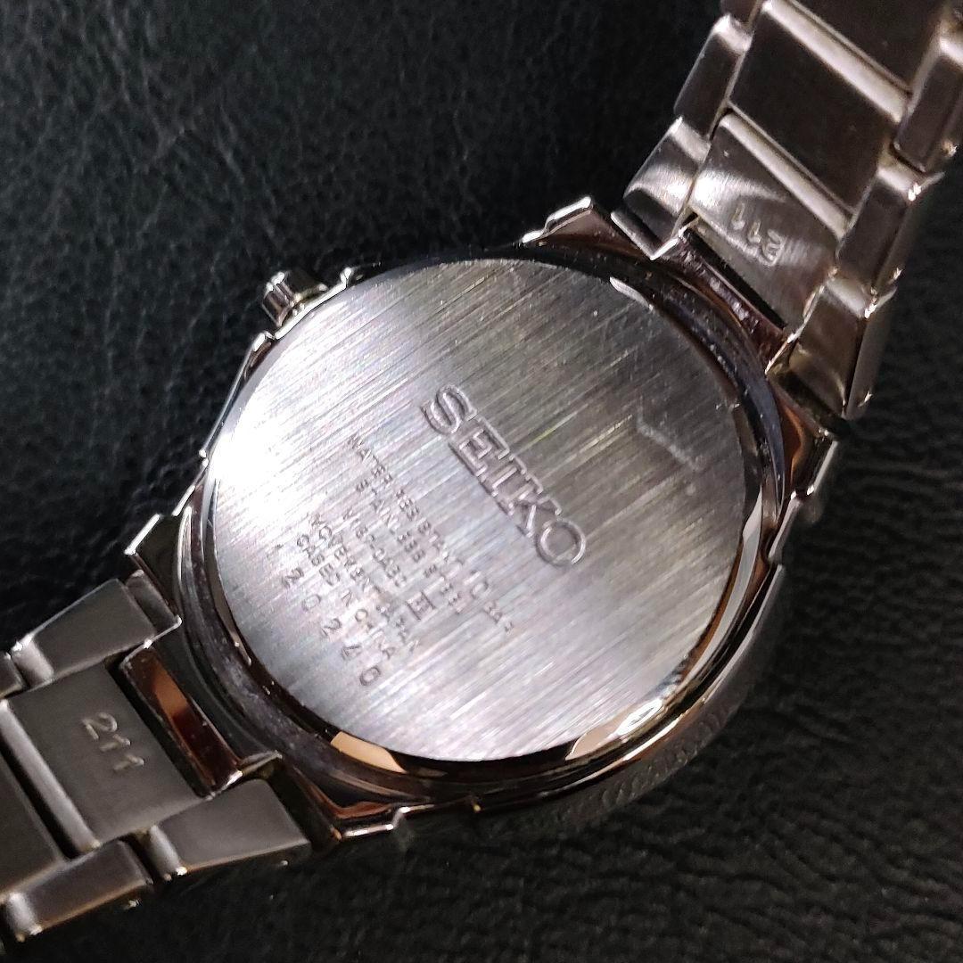 美品 SEIKO　セイコー　V187　ホワイト　シルバー　ソーラー　レディース