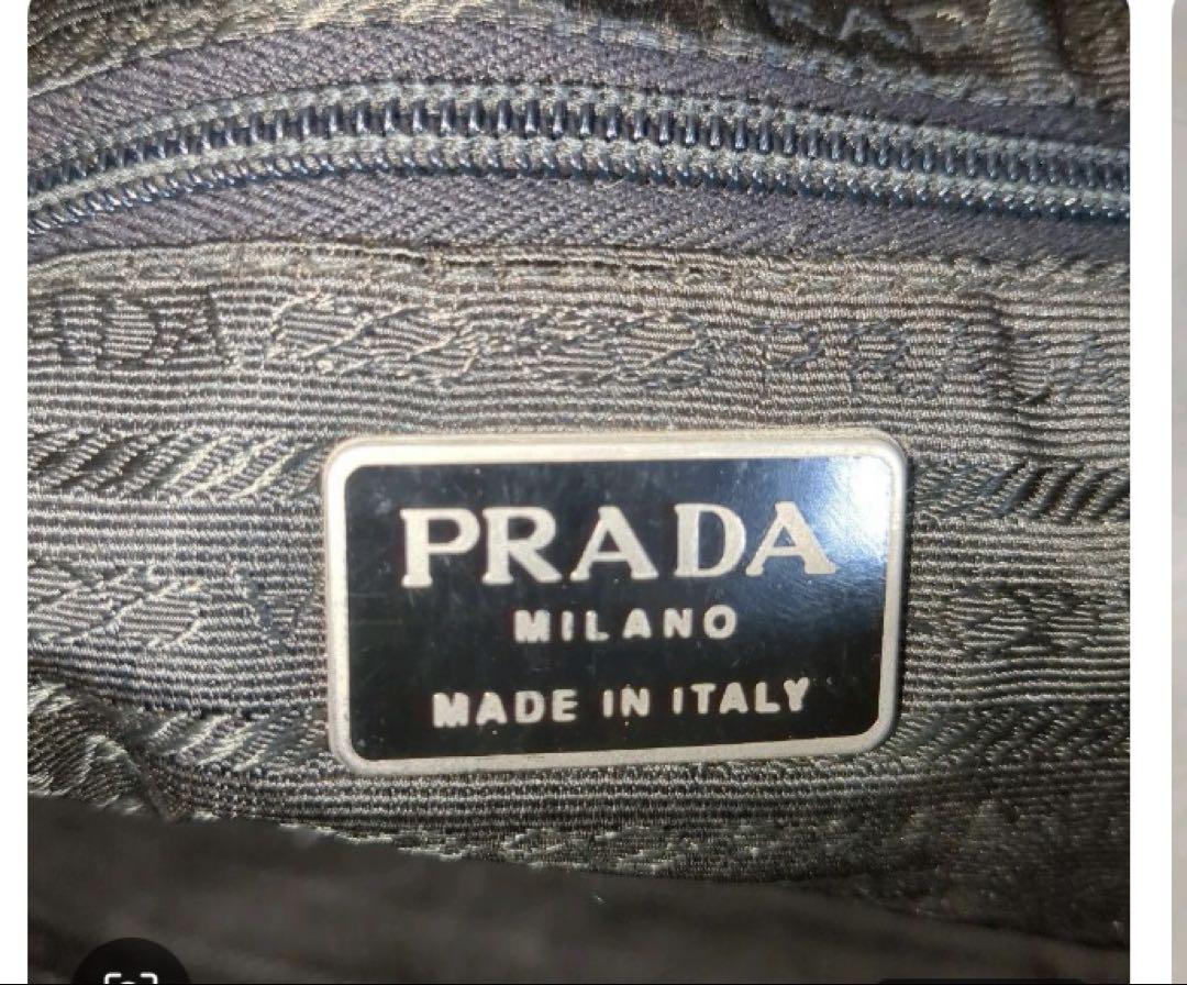 美品PRADA トートバッグ ブラック 三角ロゴ テスートナイロン バッグ