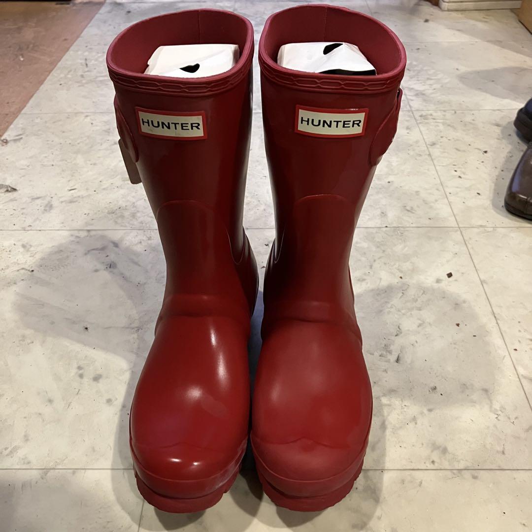 【専用】HUNTER レッド ロングブーツ バックル付き