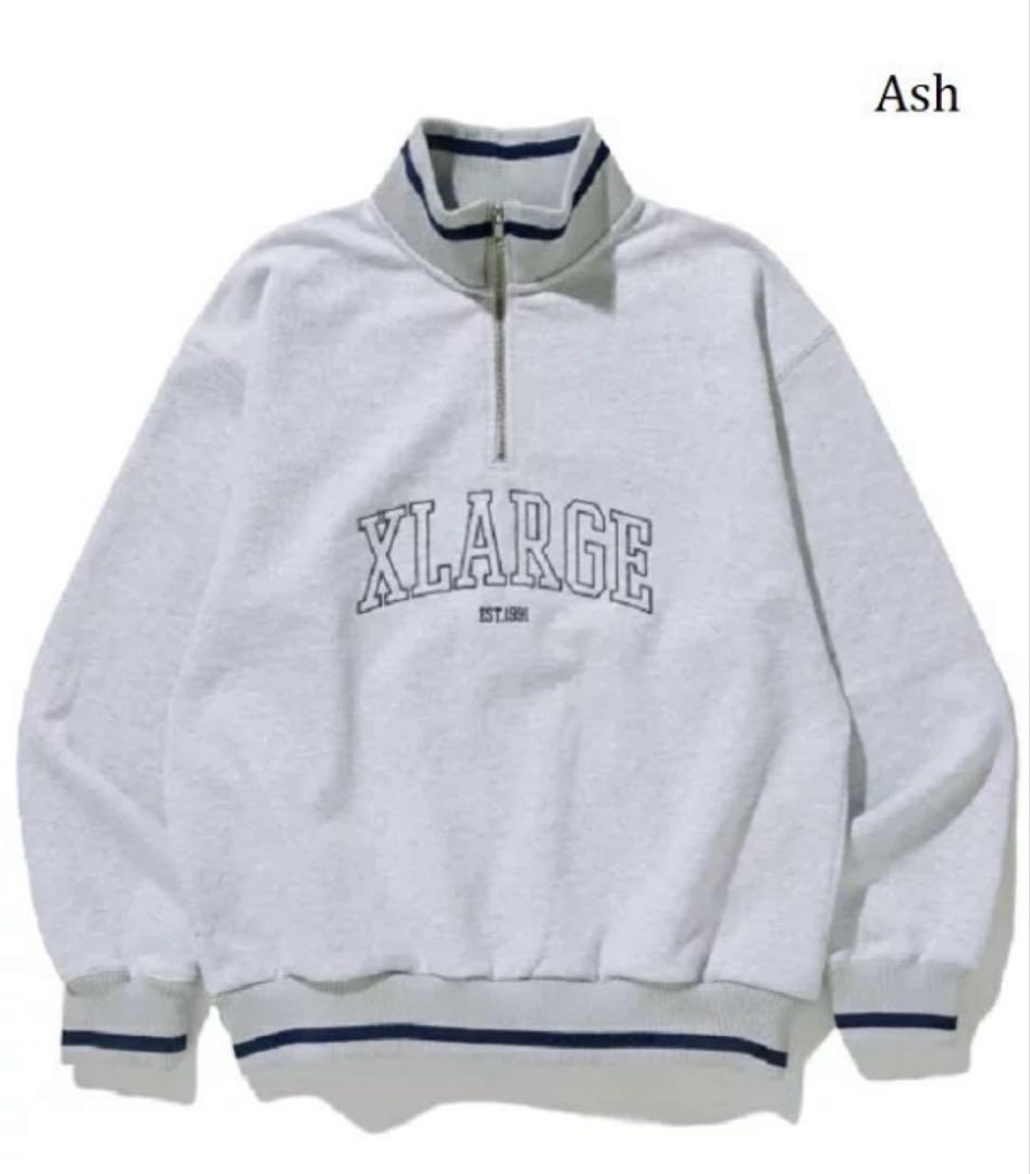 XLARGE ハーフジップスウェット グレー　Ｌサイズ