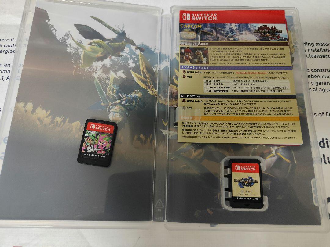 Nintendo Switch 本体　スプラ２ モンハンライズ付き　コントローラ
