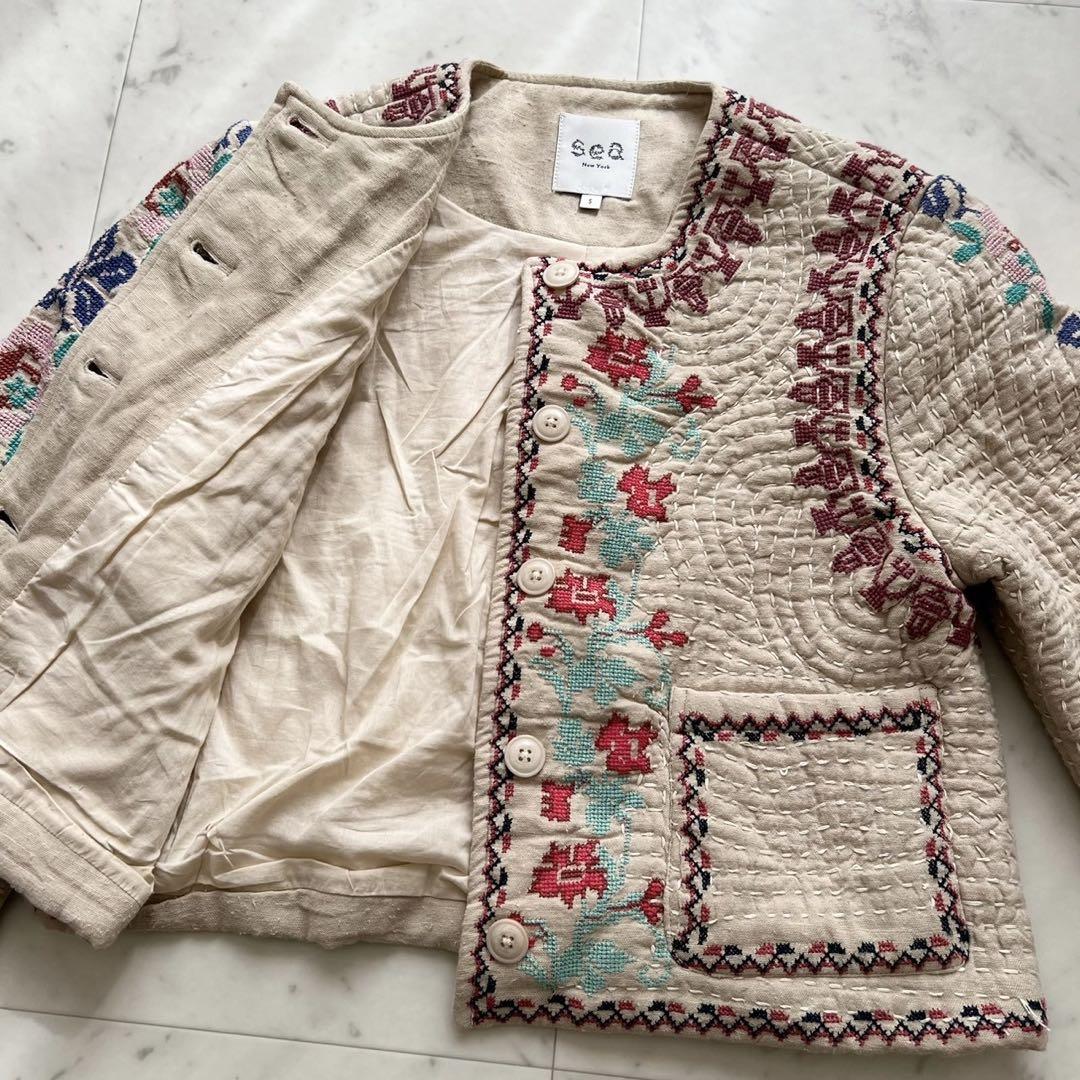 フラワー刺繍ジャケット エンブロイダリー