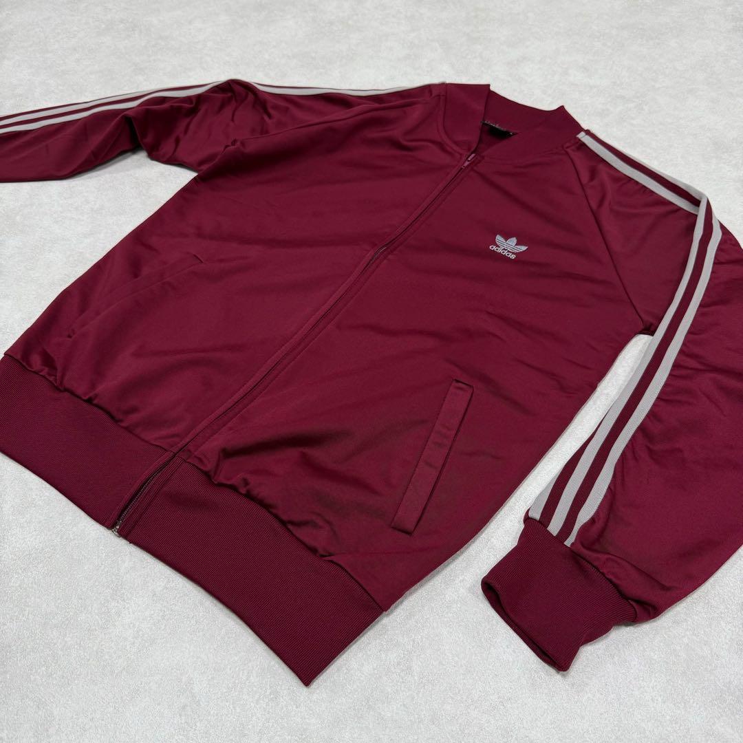 古着 80s アディダス ATP トラックジャケット ワインレッド エンジ ⑥