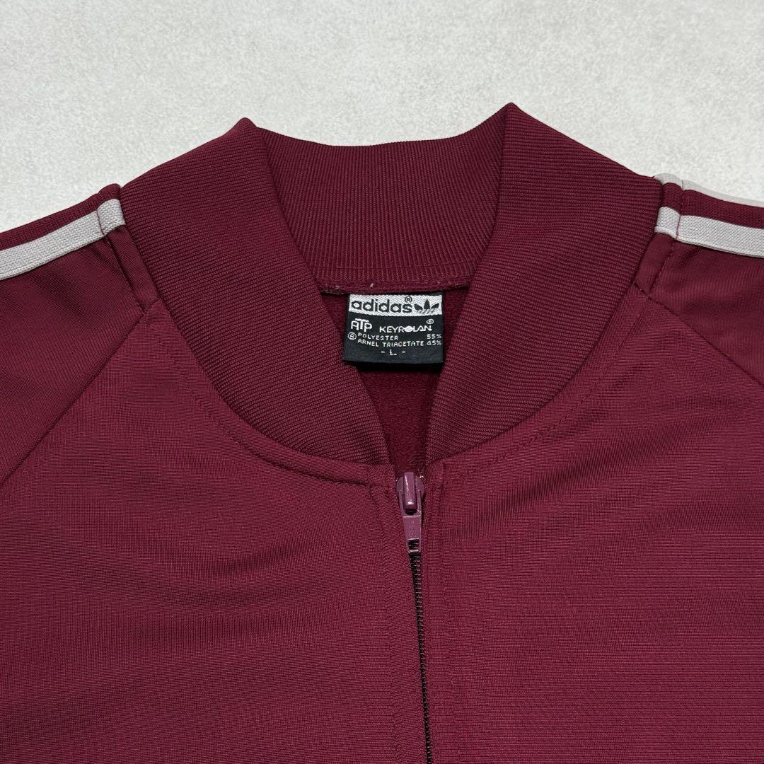 古着 80s アディダス ATP トラックジャケット ワインレッド エンジ ⑥