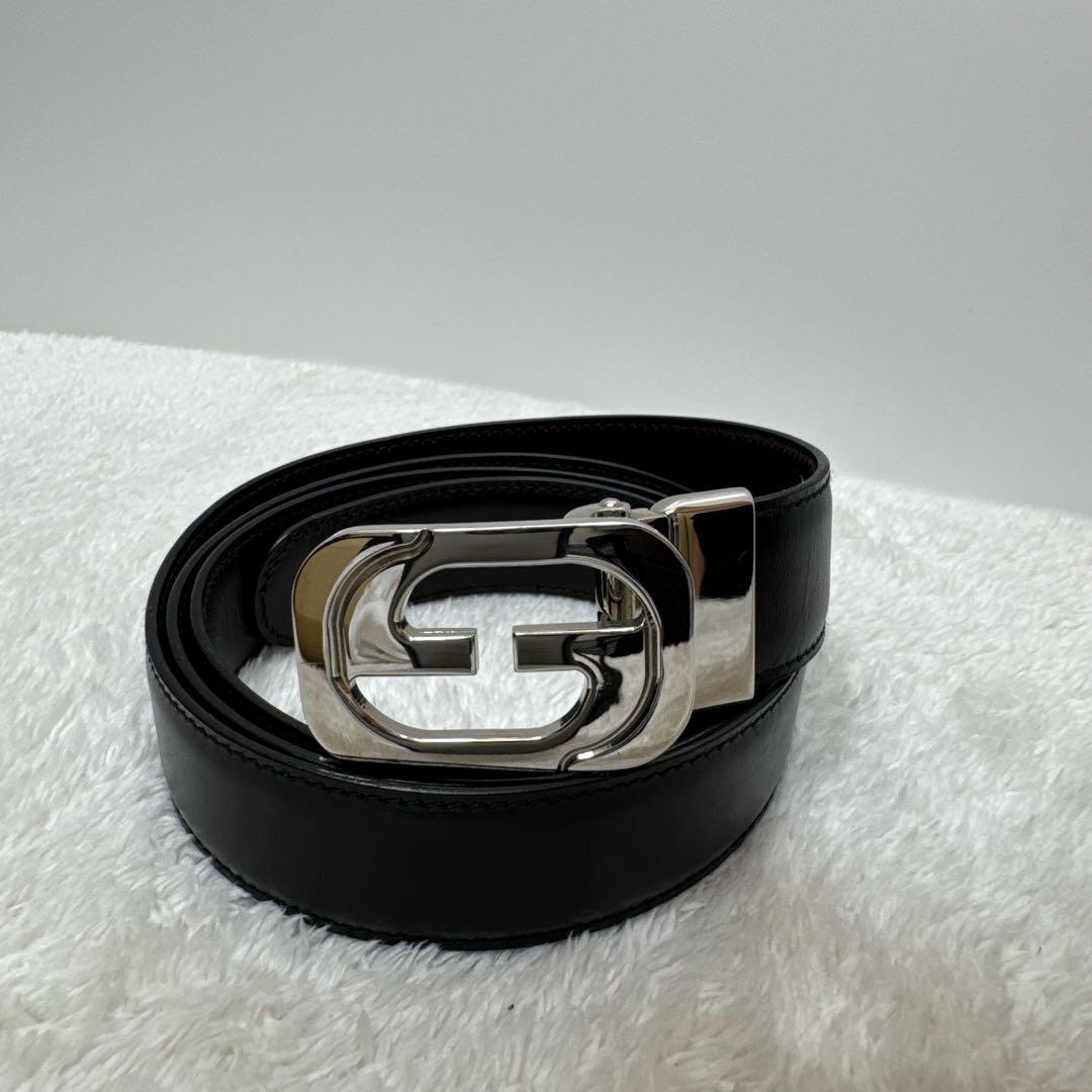 美品 GUCCI グッチ レザー リバーシブル ベルト