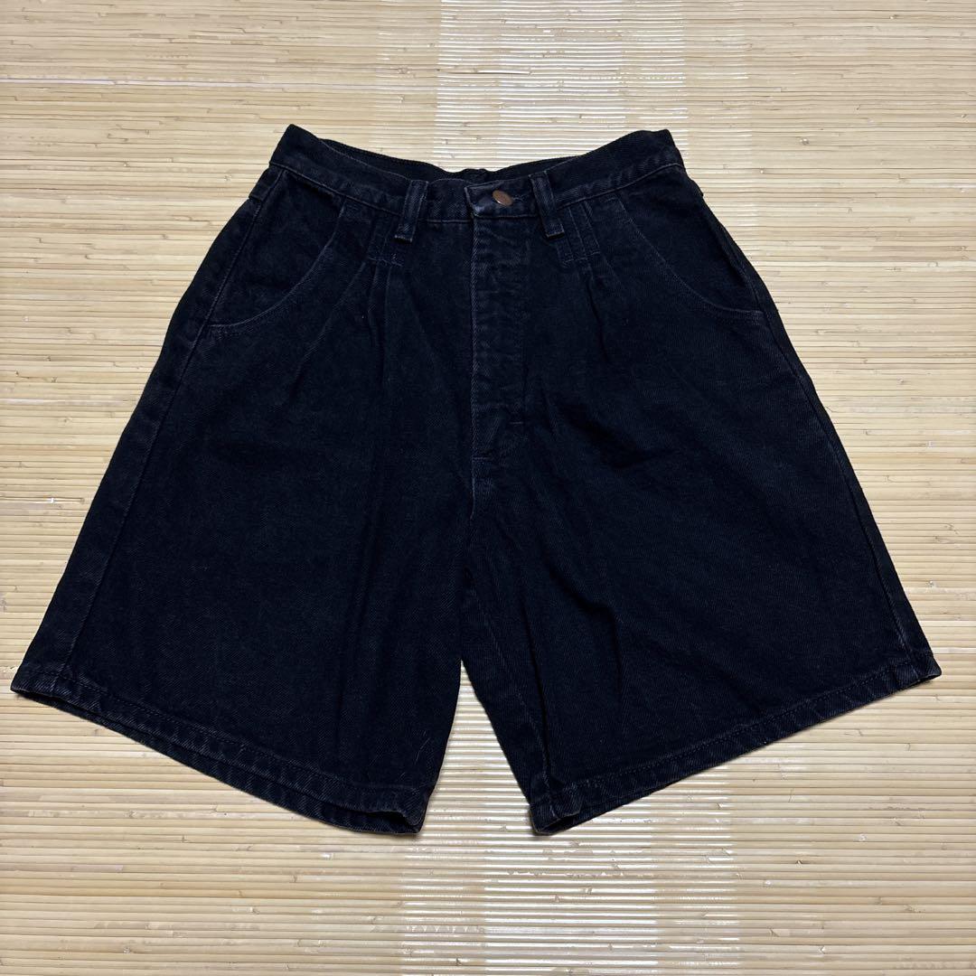 90s USA製 ラングラー デニムハーフパンツ ブラック