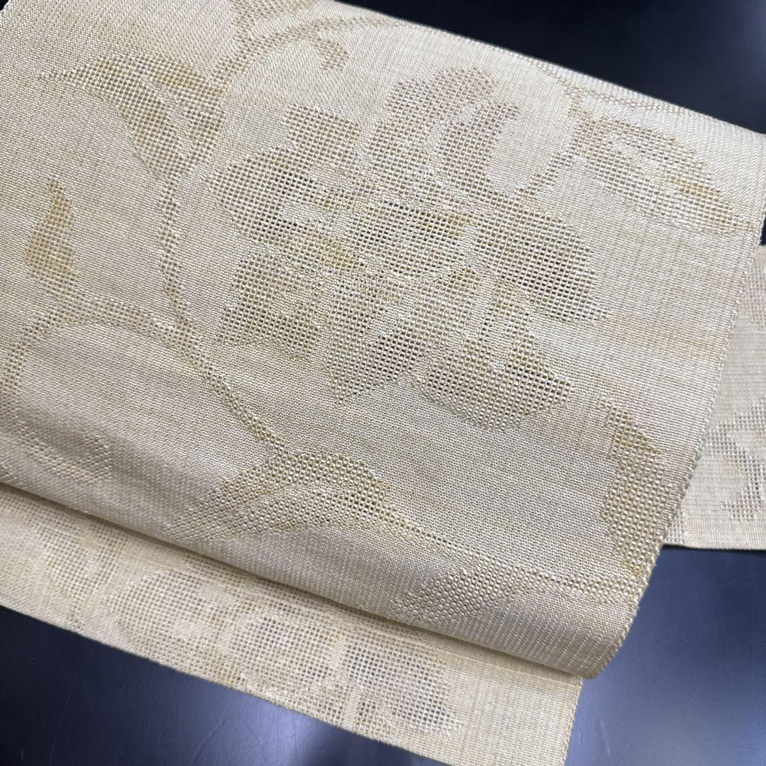 【オープニング 大放出セール】 7-41 夏帯 名古屋仕立て 着物 正絹 美品 九寸 名古屋帯 夏物 着物・浴衣