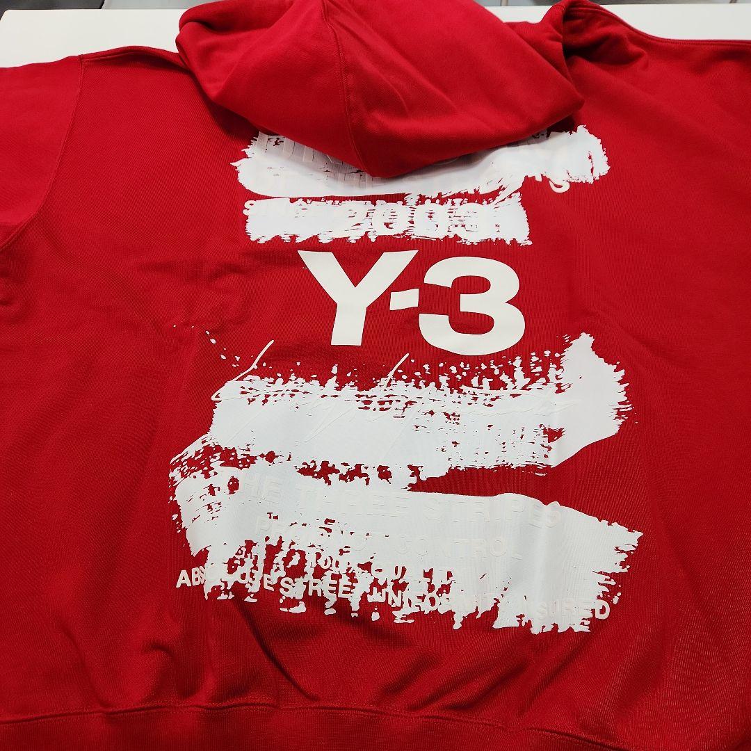 Y-3 レッド グラフィック フーディーMサイズ Y-3 レッド グラフィック フーディーMサイズ
